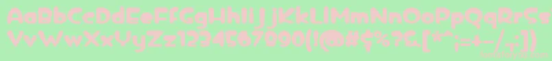icedrop bold-fontti – vaaleanpunaiset fontit vihreällä taustalla