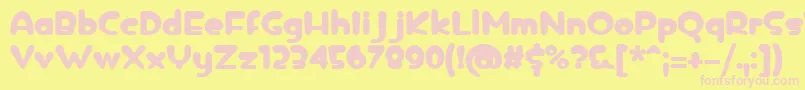 icedrop bold-Schriftart – Rosa Schriften auf gelbem Hintergrund