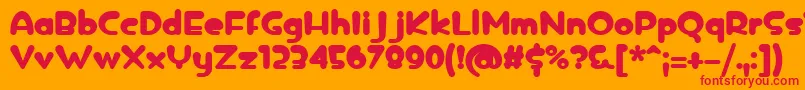 Czcionka icedrop bold – czerwone czcionki na pomarańczowym tle