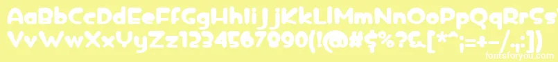 icedrop bold-fontti – valkoiset fontit keltaisella taustalla