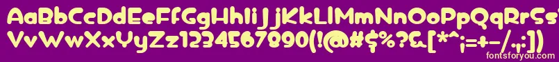 フォントicedrop bold – 紫の背景に黄色のフォント