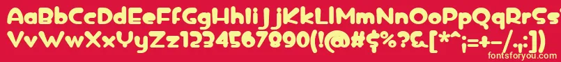 icedrop bold-fontti – keltaiset fontit punaisella taustalla