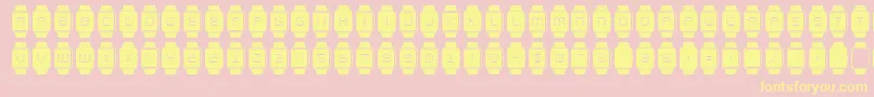 Fonte ichrono – fontes amarelas em um fundo rosa