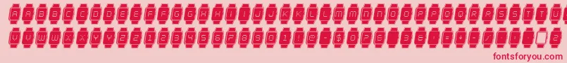 ichronoacadital-Schriftart – Rote Schriften auf rosa Hintergrund