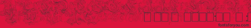 Police RuritaniaOutline – polices noires sur fond rouge