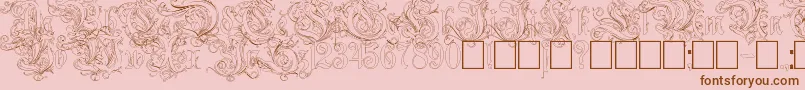 RuritaniaOutline Font – Brown Fonts on Pink Background