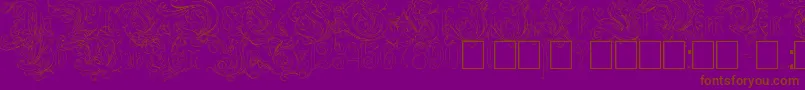 Fonte RuritaniaOutline – fontes marrons em um fundo roxo