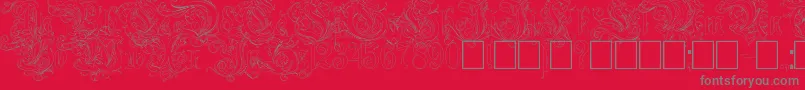 RuritaniaOutline Font – Gray Fonts on Red Background