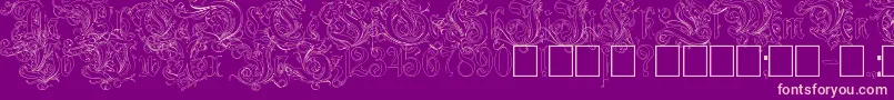 RuritaniaOutline Font – Pink Fonts on Purple Background