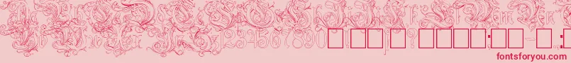 fuente RuritaniaOutline – Fuentes Rojas Sobre Fondo Rosa