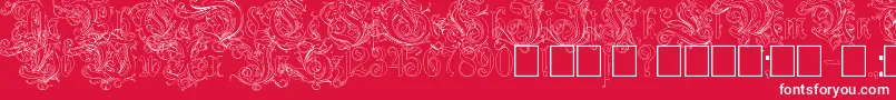 Шрифт RuritaniaOutline – белые шрифты на красном фоне