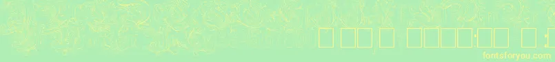 RuritaniaOutline Font – Yellow Fonts on Green Background