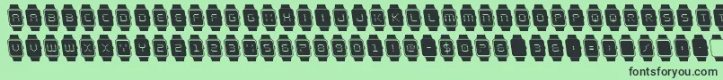 ichronoleft Font – Black Fonts on Green Background