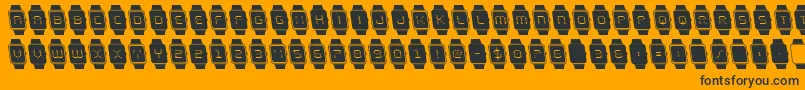 ichronoleft Font – Black Fonts on Orange Background