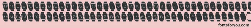 ichronoleft-fontti – mustat fontit vaaleanpunaisella taustalla