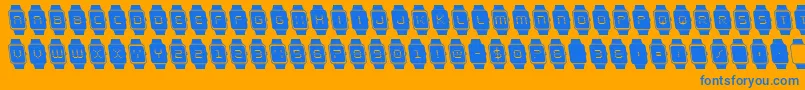 ichronoleft Font – Blue Fonts on Orange Background