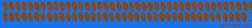 ichronoleft Font – Brown Fonts on Blue Background