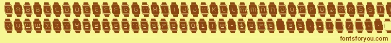 ichronoleft Font – Brown Fonts on Yellow Background