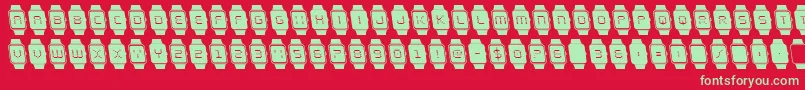 ichronoleft-Schriftart – Grüne Schriften auf rotem Hintergrund