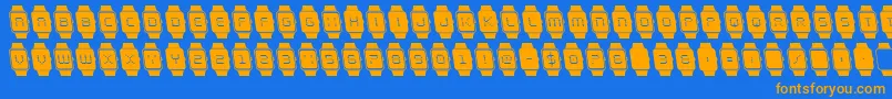 ichronoleft Font – Orange Fonts on Blue Background