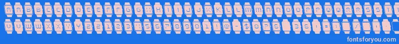 ichronoleft Font – Pink Fonts on Blue Background