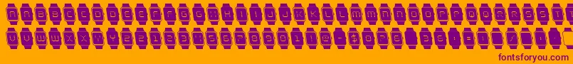 ichronoleft Font – Purple Fonts on Orange Background