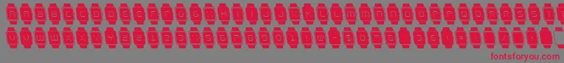 ichronoleft Font – Red Fonts on Gray Background