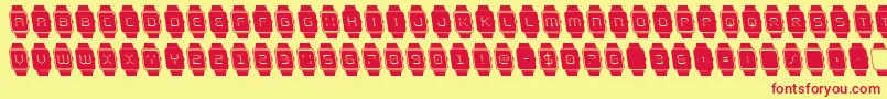 ichronoleft Font – Red Fonts on Yellow Background