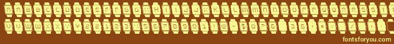 ichronoleft Font – Yellow Fonts on Brown Background