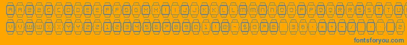 フォントichronoout – オレンジの背景に青い文字