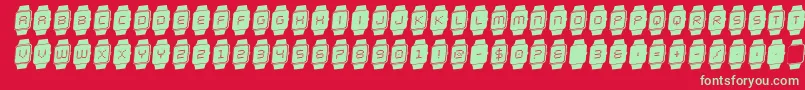ichronorotal-Schriftart – Grüne Schriften auf rotem Hintergrund