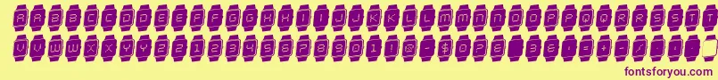 ichronorotal Font – Purple Fonts on Yellow Background
