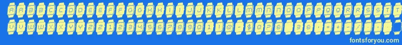 ichronorotal Font – Yellow Fonts on Blue Background
