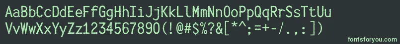 IckyTicketMono-Schriftart – Grüne Schriften auf schwarzem Hintergrund
