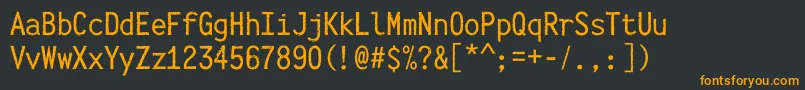 Шрифт IckyTicketMono – оранжевые шрифты на чёрном фоне