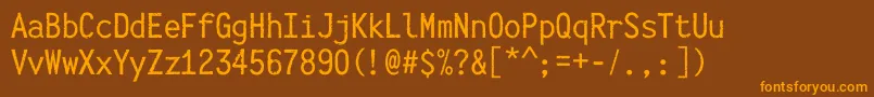 fuente IckyTicketMono – Fuentes Naranjas Sobre Fondo Marrón