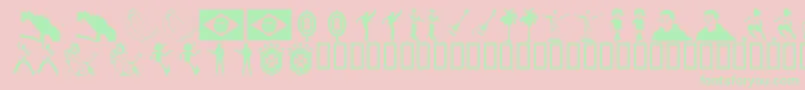 Police ICONB   – polices vertes sur fond rose