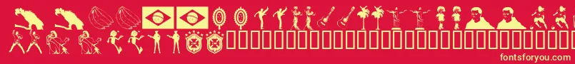 ICONB  -Schriftart – Gelbe Schriften auf rotem Hintergrund