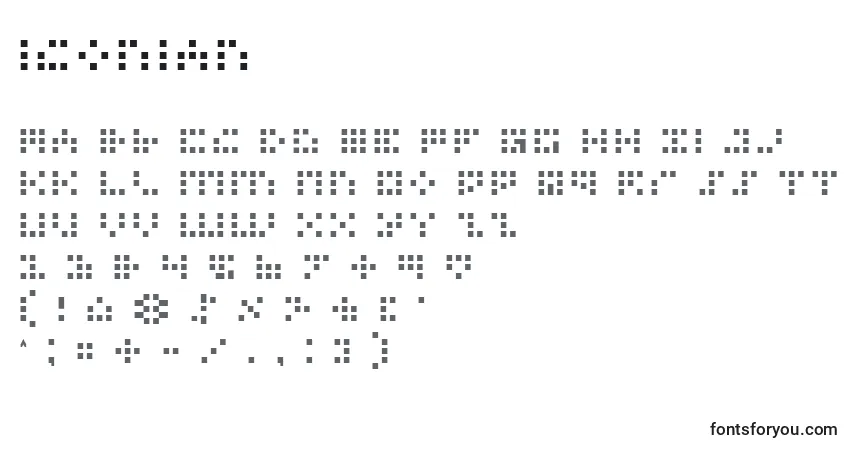 Iconian (130116)フォント–アルファベット、数字、特殊文字