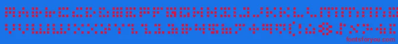 Czcionka iconian – czerwone czcionki na niebieskim tle