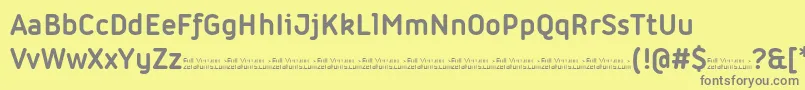 フォントIconic Bold trial – 黄色の背景に灰色の文字