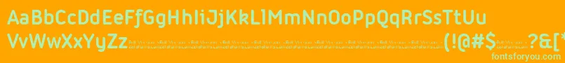 Iconic Bold trial Font – Green Fonts on Orange Background