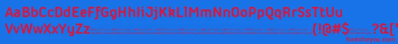 Iconic Bold trial Font – Red Fonts on Blue Background