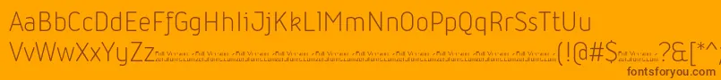 Iconic Light trial-fontti – ruskeat fontit oranssilla taustalla