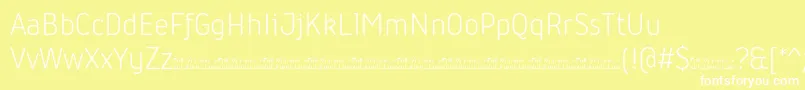 Fonte Iconic Light trial – fontes brancas em um fundo amarelo