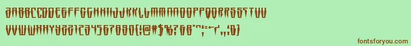 Swordtoothsquat-Schriftart – Braune Schriften auf grünem Hintergrund