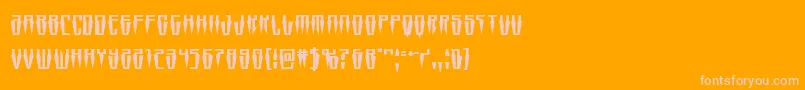 Swordtoothsquat-Schriftart – Rosa Schriften auf orangefarbenem Hintergrund