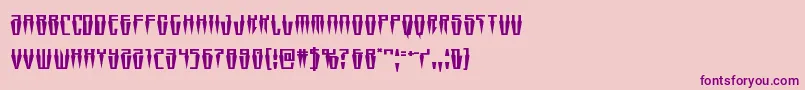 Swordtoothsquat-Schriftart – Violette Schriften auf rosa Hintergrund