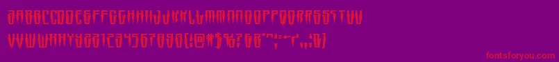 Swordtoothsquat-Schriftart – Rote Schriften auf violettem Hintergrund