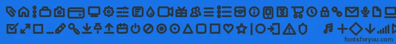 Iconic Pictograms Bold trial Font – Black Fonts on Blue Background
